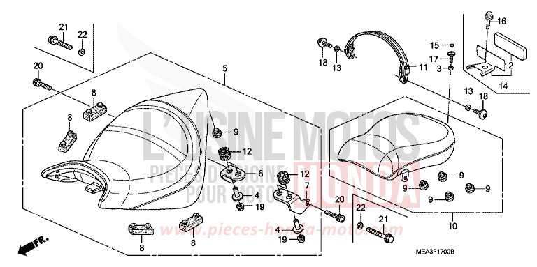 SIEGE de VTX1300S DURANGO RED METALLIC (R274) de 2003