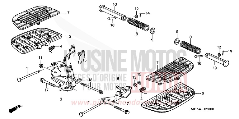 MARCHE de VTX1300S DURANGO RED METALLIC (R274) de 2003