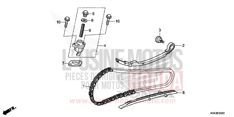 GARDE-BOUE ARRIERE/BARRE D'APPUI de VTX1300S DURANGO RED METALLIC (R274) de 2003
