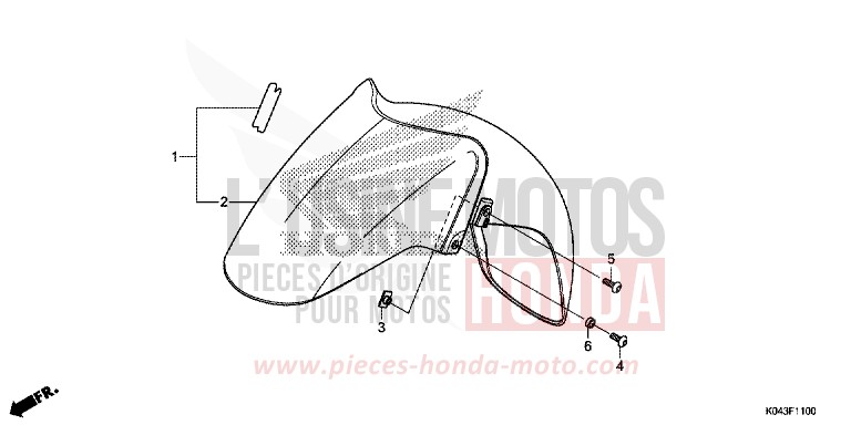 CARROSSERIE DE CHASSIS de VTX1300S DURANGO RED METALLIC (R274) 2004