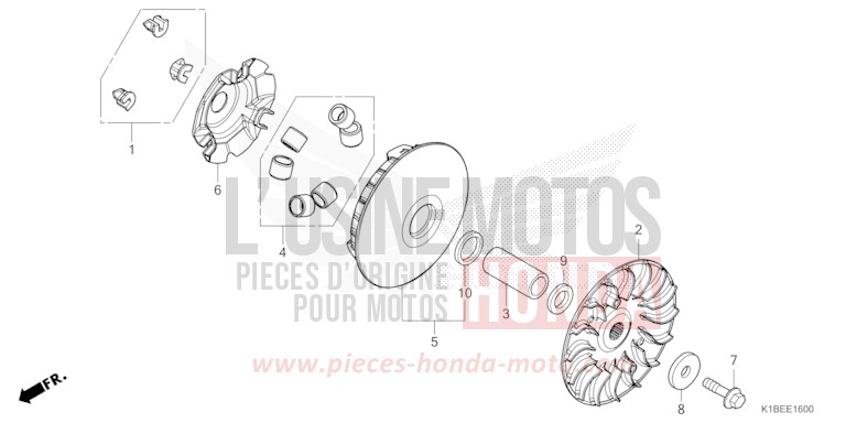 EMBRAYAGE (E/ED/F/G/SD/SW) de CM125C CANDY GLORY RED-U (R101) de 1988