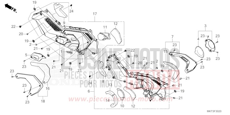 PANNEAU MARCHE de X-ADV GRAND PRIX RED (R380) de 2021