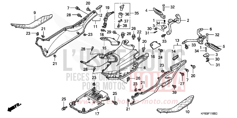 TOLE DE PLANCHER/CACHE CENTRAL de JAZZ ACCURATE SILVER METALLIC (NH146) de 2001