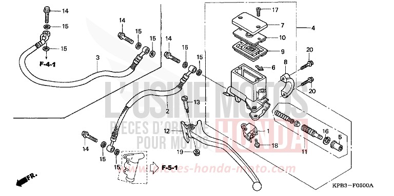 MAITRE-CYLINDRE FREIN AR. de JAZZ CANDY GLORY RED-U (R101) de 2001