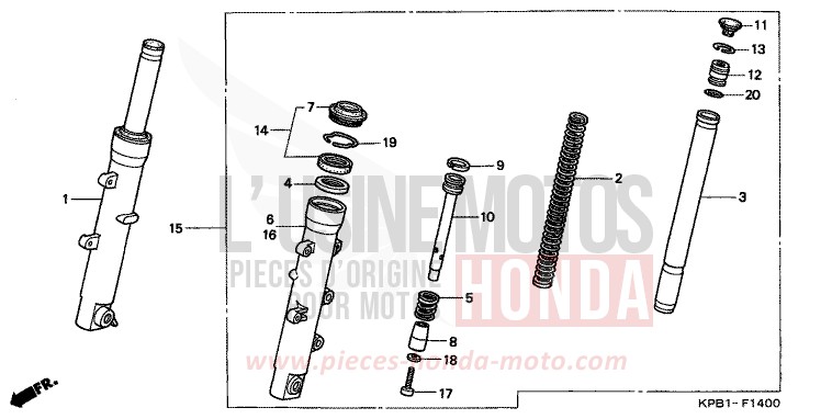 FOURCHETTE AVANT de JAZZ CANDY GLORY RED-U (R101) de 2001