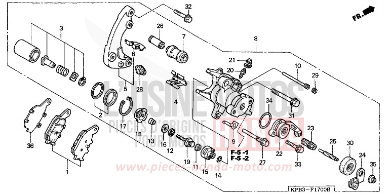 ETRIER DE FREIN ARRIERE de JAZZ CANDY GLORY RED-U (R101) de 2001