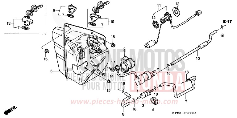 RESERVOIR A CARBURANT de JAZZ CANDY GLORY RED-U (R101) de 2001