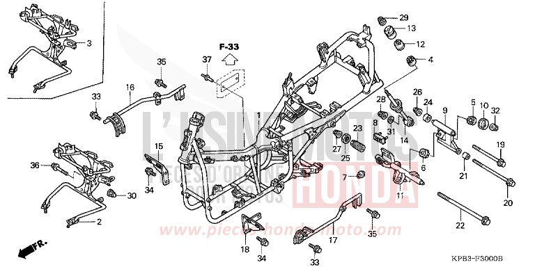 CARROSSERIE DE CHASSIS de JAZZ CANDY GLORY RED-U (R101) de 2001