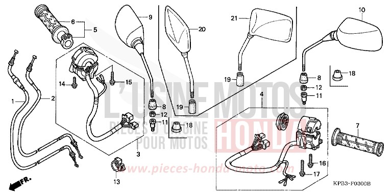 COMMUTATEUR/CABLE de JAZZ LAPIS BLUE METALLIIC (PB257) de 2001