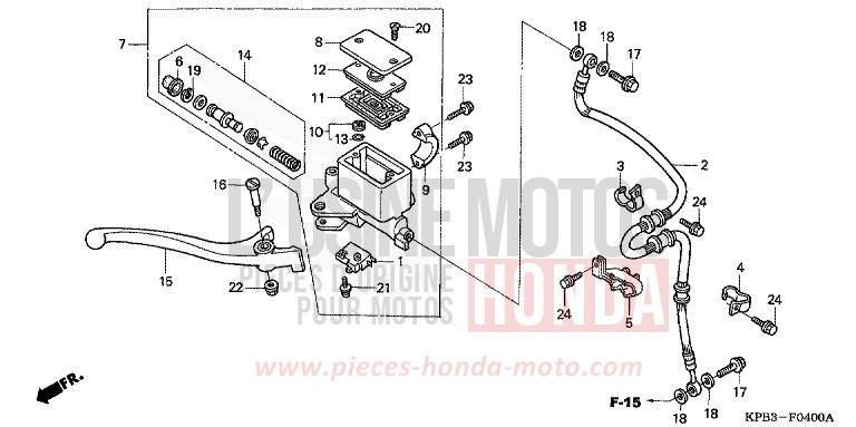 MAITRE-CYLINDRE FREIN AV. (NSS2501/2) de JAZZ LAPIS BLUE METALLIIC (PB257) de 2001