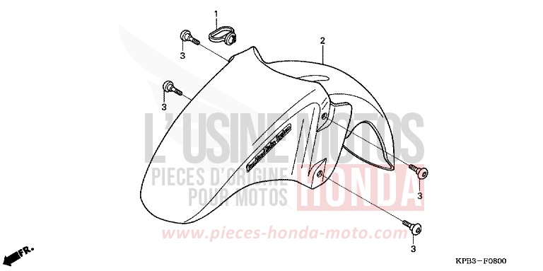 GARDE-BOUE AVANT de JAZZ LAPIS BLUE METALLIIC (PB257) de 2001