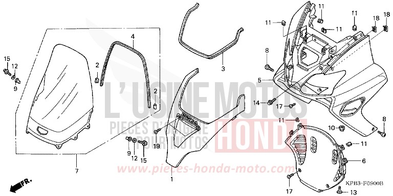 GAINE DE PROTECTION AVANT (NSS2501/NSS250A) de JAZZ LAPIS BLUE METALLIIC (PB257) de 2001