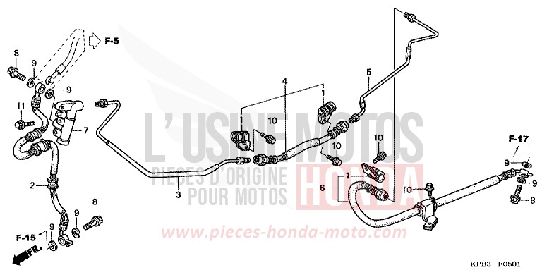 TUYAUTERIE FREIN ARRIERE (NSS2501/2) de JAZZ PURE BLACK (NH237) de 2001
