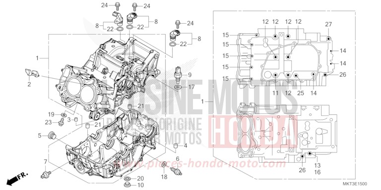 CARTER MOTEUR de X-ADV MAT BETA SILVER METALLIC (NHC08) de 2021