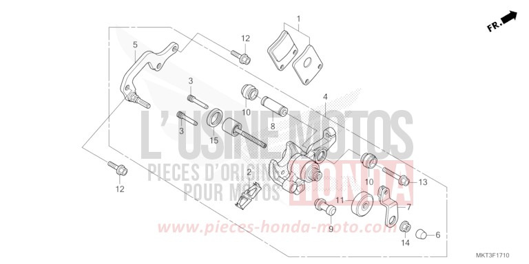 MACHOIRE DE FREIN DE PARKING de X-ADV MAT BETA SILVER METALLIC (NHC08) de 2021