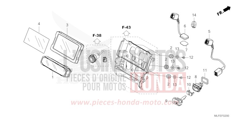 COMPTEUR/ANTENNE GPS de NT1100 GUNMETAL BLACK METLLIC (NHC52) de 2025