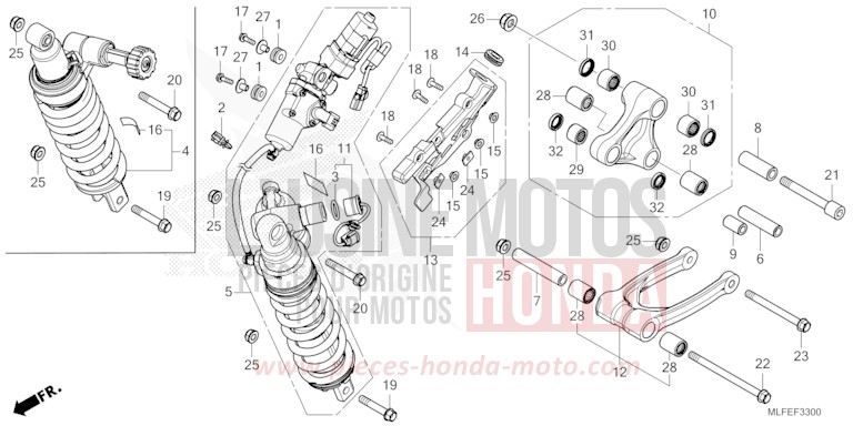 COUSSIN ARRIERE de NT1100 PEARL HAWKSEYE BLUE (PB409) de 2025