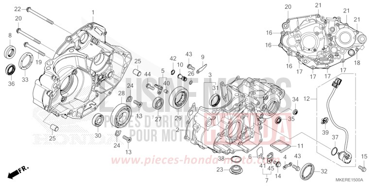 CARTER MOTEUR de CRF450R EXTREME RED (R292) 2025