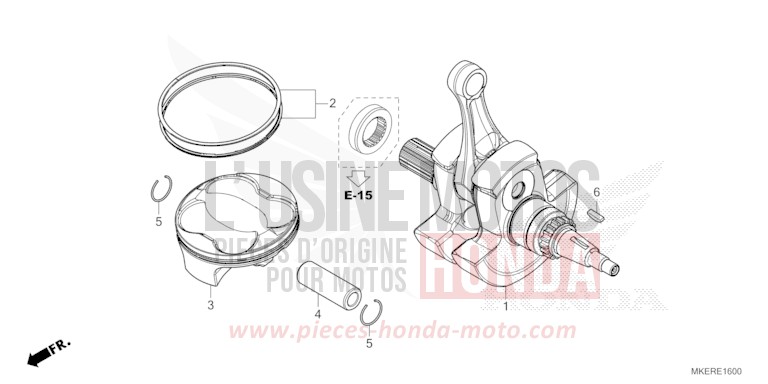 VILEBREQUIN/PISTON de CRF450R EXTREME RED (R292) 2025