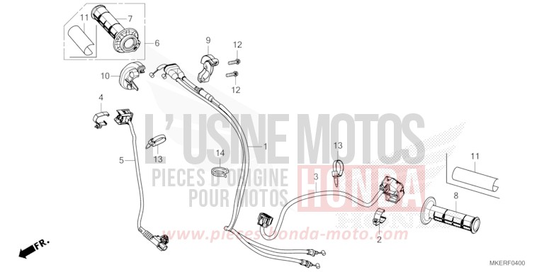 CONTACTEUR DE POIGNEE/CABLE de CRF450R EXTREME RED (R292) 2025