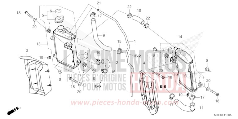 RADIATEUR de CRF450R EXTREME RED (R292) 2025