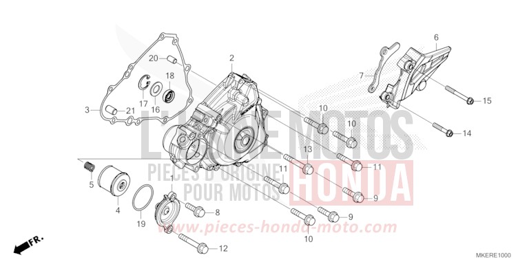 PANNEAU CARTER-MOTEUR G. de CRF450R EXTREME RED (R292) 2025