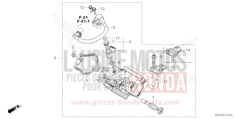 CORPS DE PAPILLON de CRF450R EXTREME RED (R292) 2025