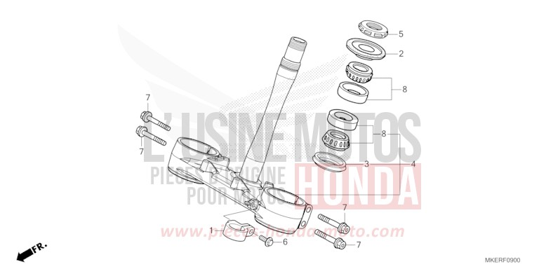 TIGE DE DIRECTION de CRF450R EXTREME RED (R292) 2025
