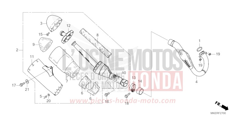 SILENCIEUX D'ECHAPPEMENT de CRF450R EXTREME RED (R292) 2025