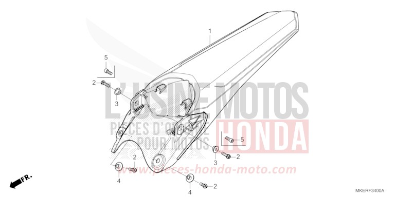 GARDE-BOUE ARRIERE de CRF450R EXTREME RED (R292) 2025