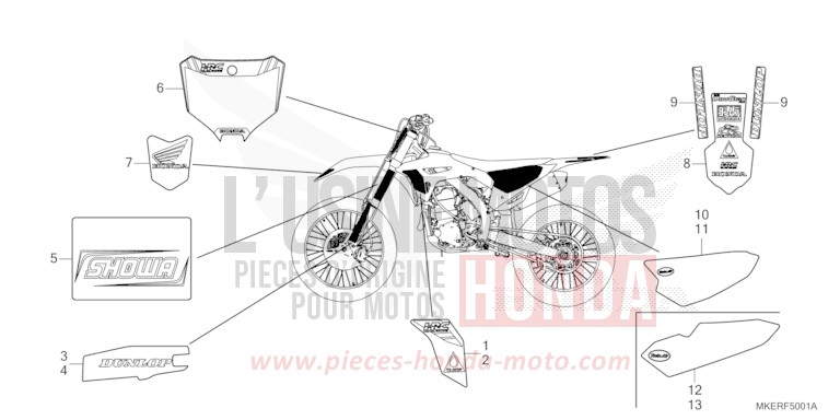 MARQUE (CRF450RWE) de CRF450R EXTREME RED (R292) 2025