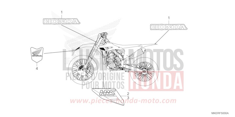 MARQUE (CRF450R/RX) de CRF450R EXTREME RED (R292) 2025