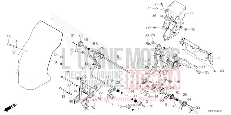 PARE-BRISE de X-ADV GRAND PRIX RED (R380) de 2021