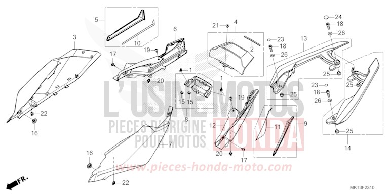CAPOT ARRIERE de X-ADV GRAPHITE BLACK (NHB01) de 2021
