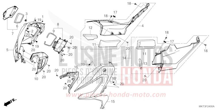 CARENAGE LATERAL de X-ADV GRAPHITE BLACK (NHB01) de 2021