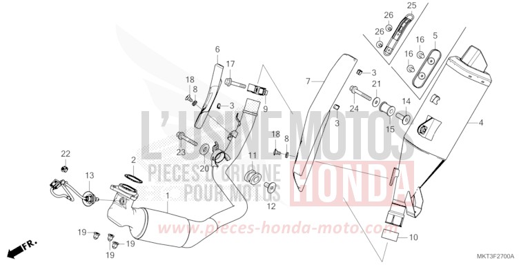 SILENCIEUX D'ECHAPPEMENT de X-ADV GRAPHITE BLACK (NHB01) de 2021