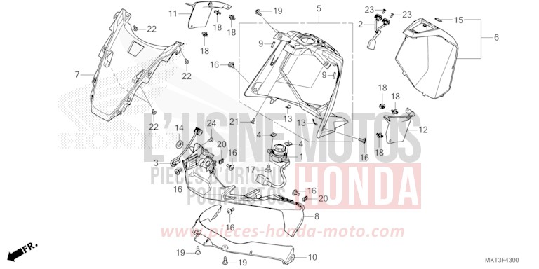 PANNEAU SUPERIEUR de X-ADV GRAPHITE BLACK (NHB01) de 2021