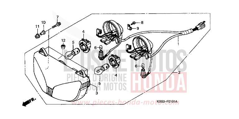 PROJECTEUR (2) de NSR125R BLACK (NH1E) 1999