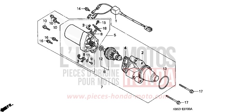 MOTEUR DE DEMARRAGE de NSR125R SPARKLING RED (R127V) 1999