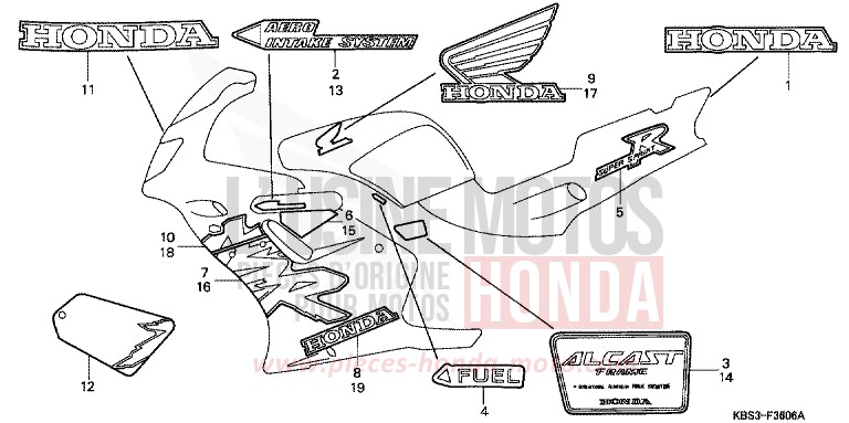MARQUE (6) de NSR125R SPARKLING RED (R127V) 1999