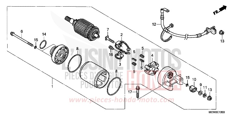 MOTEUR DE DEMARRAGE de Deauville CARNELIAN RED METALLIC (R296) de 2011