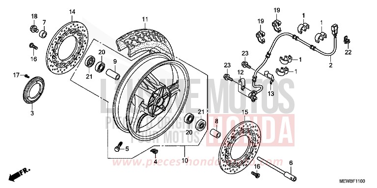 ROUE AVANT de Deauville CARNELIAN RED METALLIC (R296) de 2011