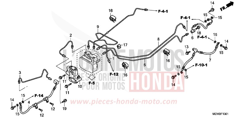 CONDUITES DE FREIN/PCV. (ABS) de Deauville CARNELIAN RED METALLIC (R296) de 2011