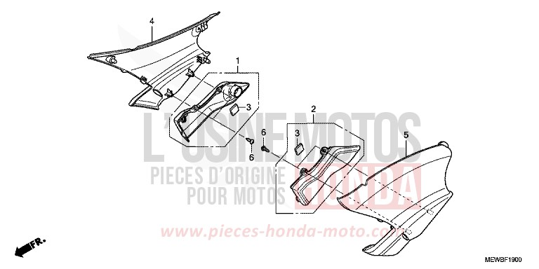 COUVERCLE LATERAL de Deauville CARNELIAN RED METALLIC (R296) de 2011
