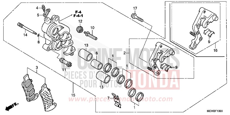 MACHOIRE DE FREIN AVANT D. de Deauville PEARL CONCOURS BLACK (NHA65) de 2011