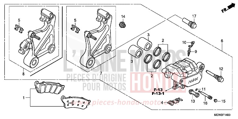 ETRIER DE FREIN ARRIERE de Deauville SPANGLE SILVER METALLIC (NHA49) de 2011