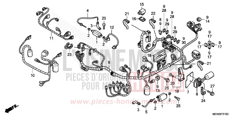 FAISCEAU DES FILS/BOBINE D'ALLUMAGE de Deauville SPANGLE SILVER METALLIC (NHA49) de 2011