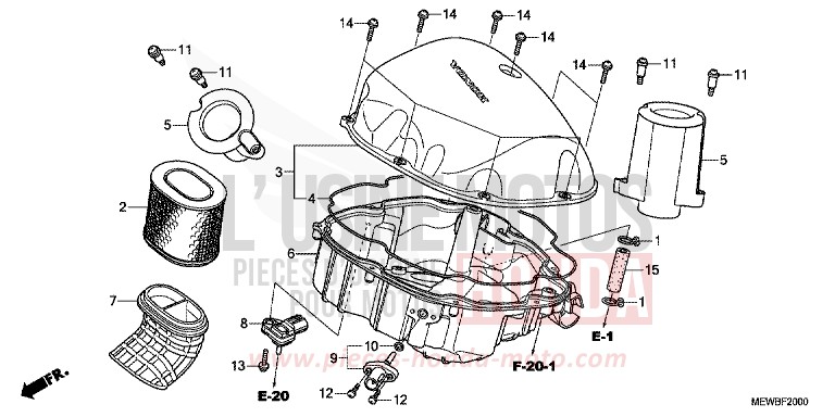FILTRE A AIR de Deauville SHASTA WHITE (NH138) de 2011