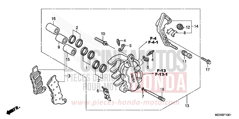 MACHOIRE DE FREIN AVANT G. de Deauville SPANGLE SILVER METALLIC (NHA49) de 2011