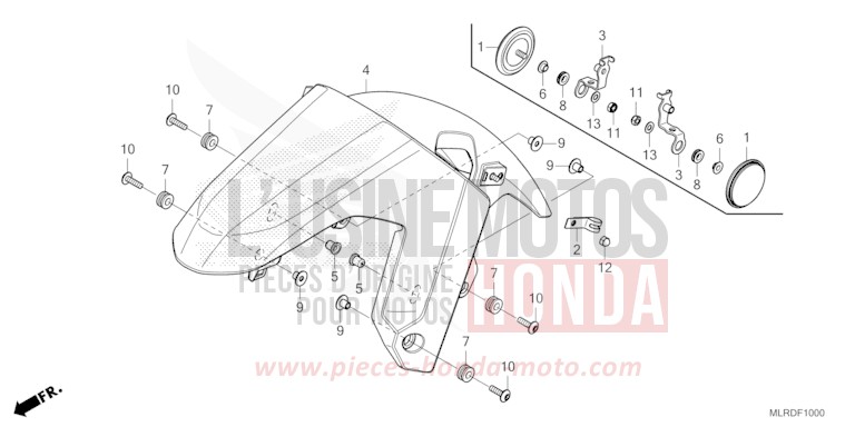AILE AVANT de NX500 GRAND PRIX RED (R380) 2025